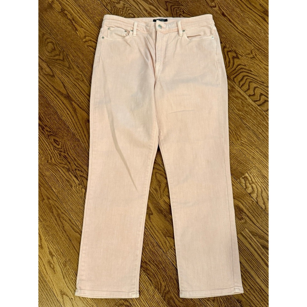 Lauren Ralph Lauren Jeans Women's 14 Pink Classic Straight Fit‎ Mid Rise Denim